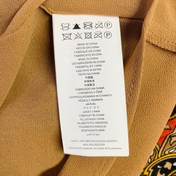 XS Orange Black Polyester Accordion Pleated Cocktail Dress - Picture 7 of 7